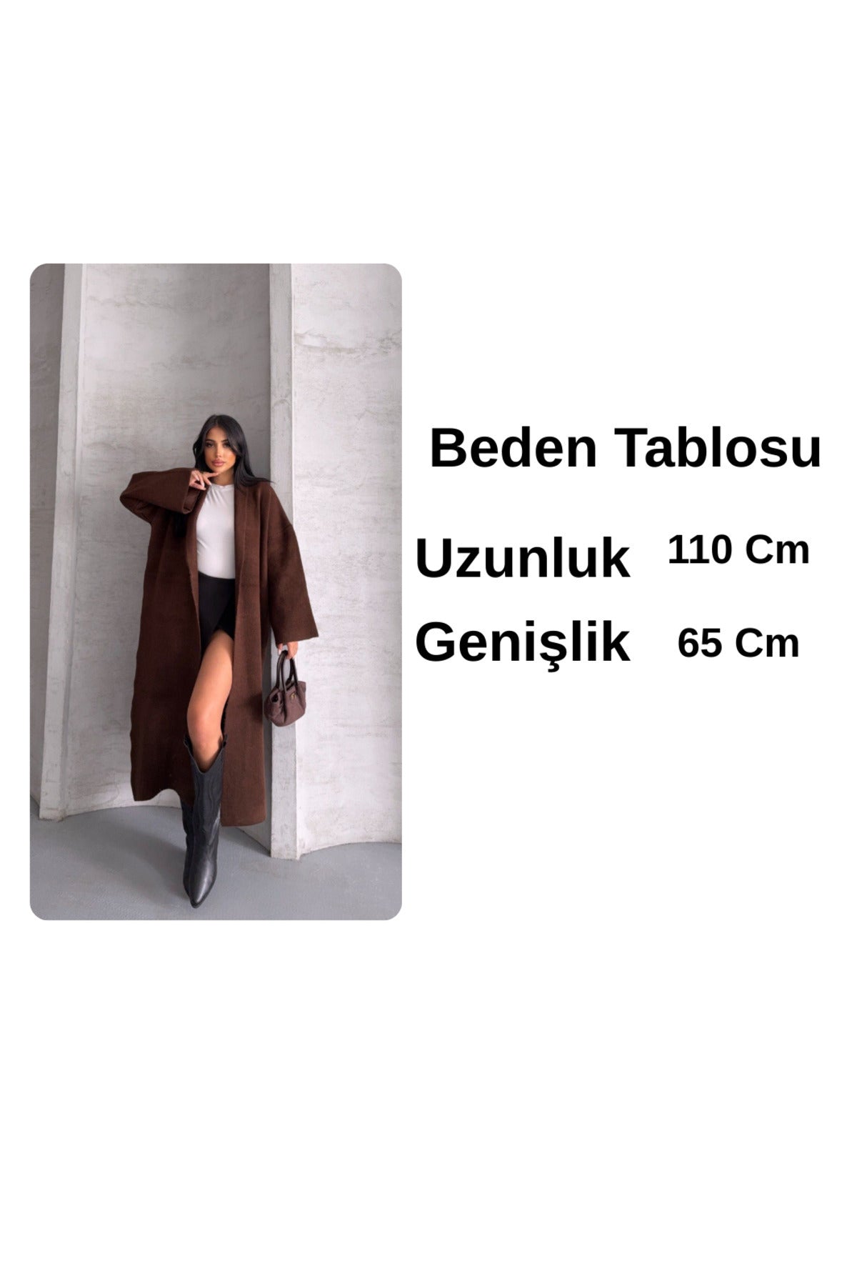 Kadın Uzun Triko Hırka Oversize