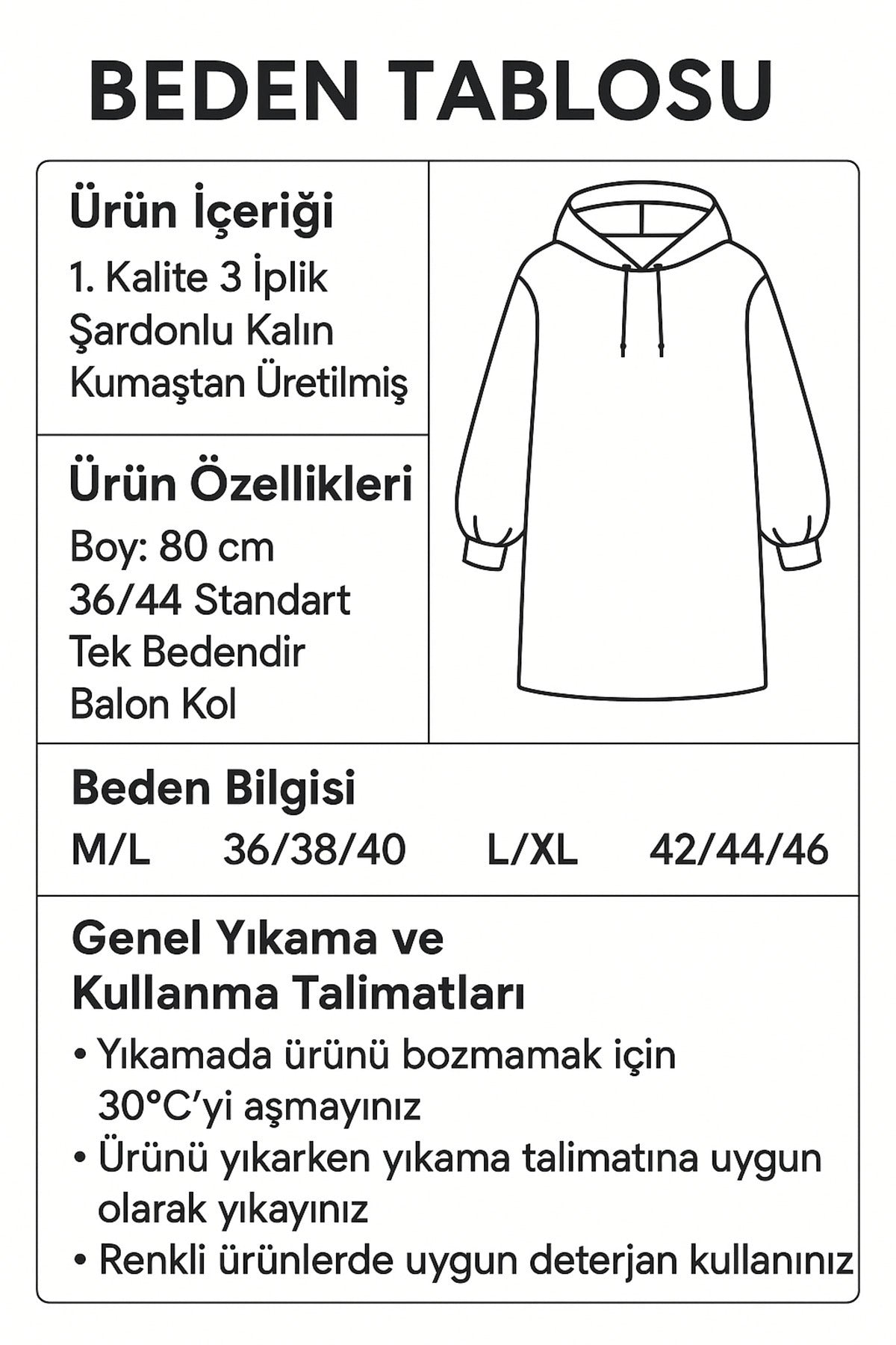Kadın Oversize Kapüşonlu Balon Kol 3 İplik Şardonlu Geniş Ve Bol Kalıp Polar