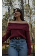 Kadın Yumuşak Dokulu Örme Düşük Omuz Premium Kazak