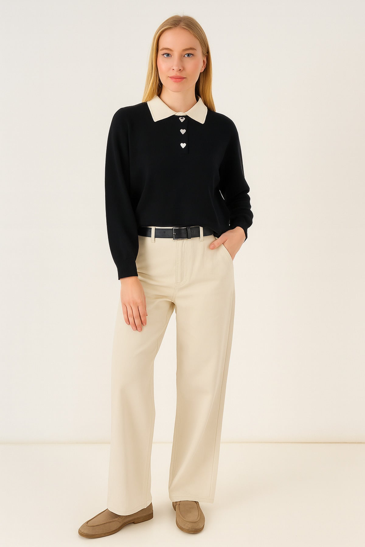 Kadın Crop Triko Kazak