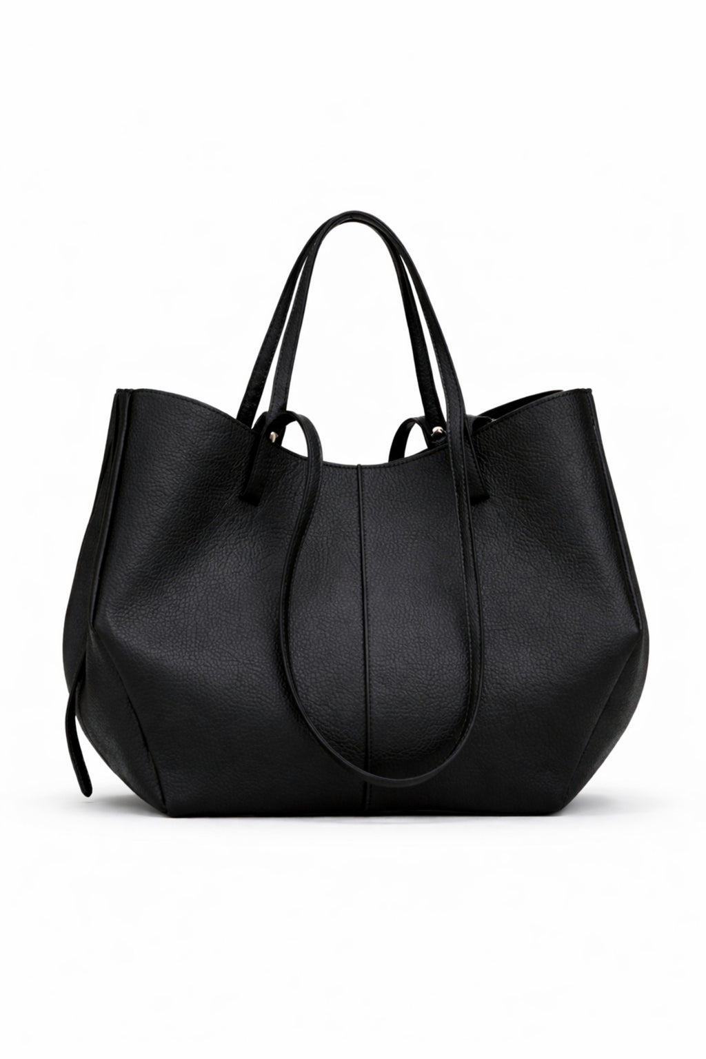 Kadın Siyah Deri Tote Çanta Geniş Hacimli, Şık Tasarım (35×24 cm)