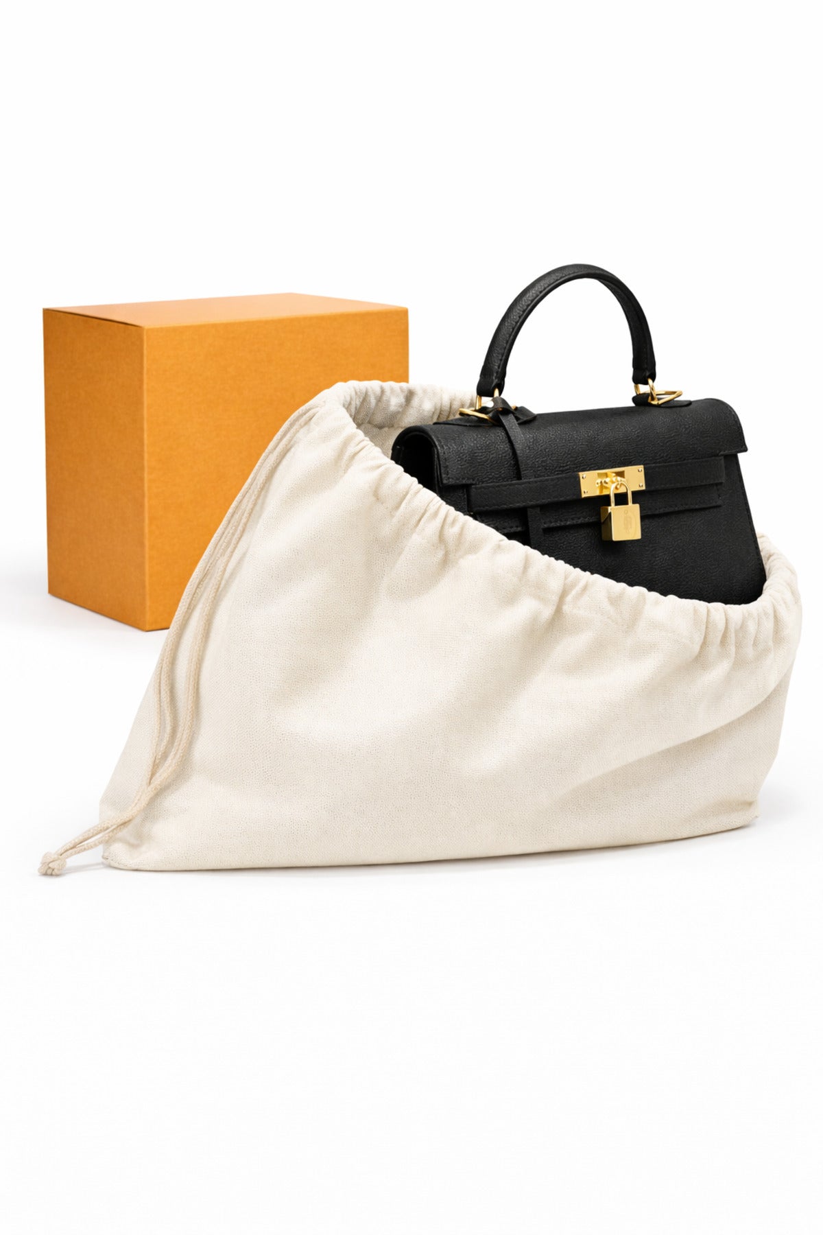 Kilitlemeli Kapaklı Kahverengi Deri El Çantası