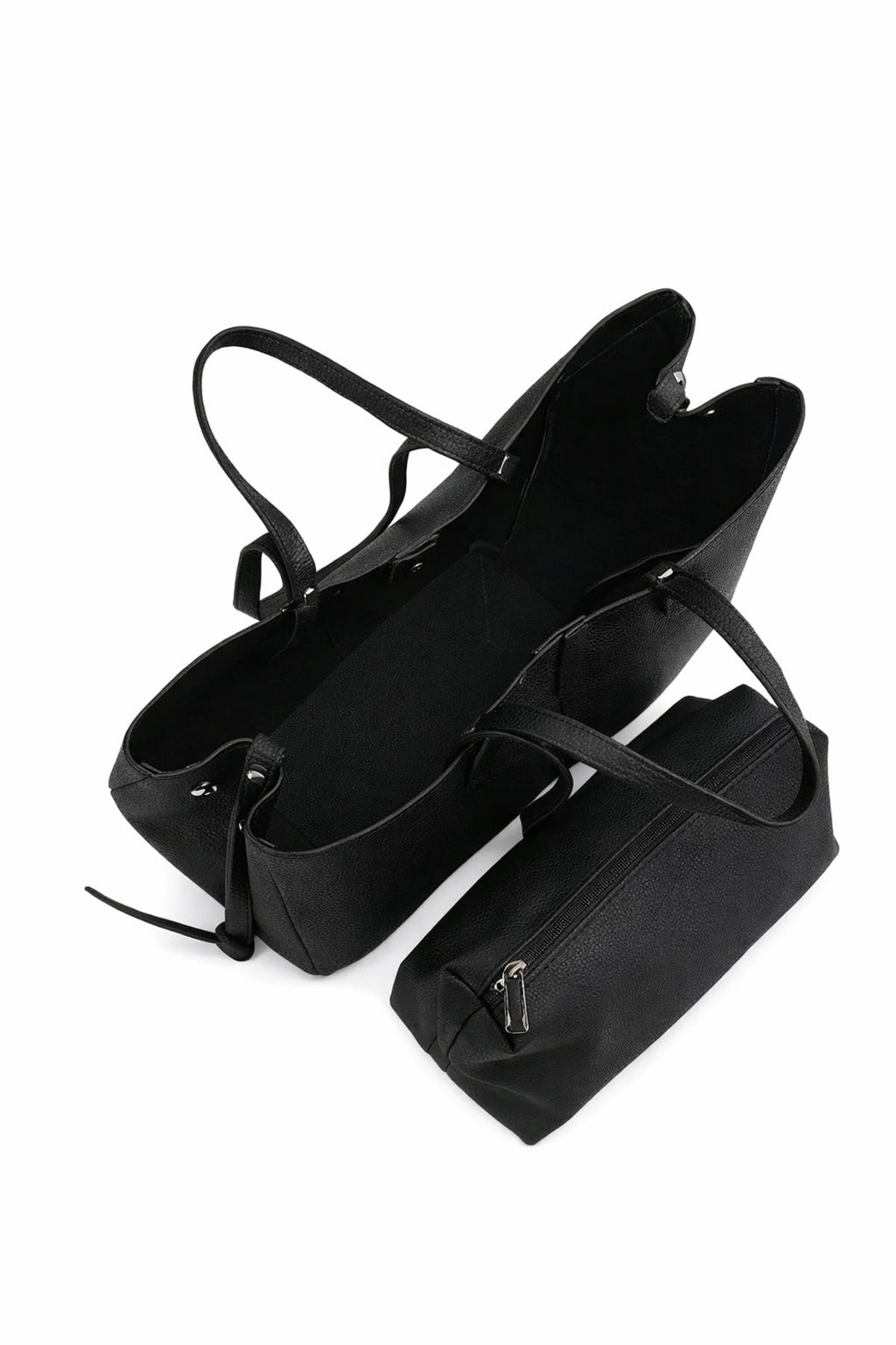 Kadın Siyah Deri Tote Çanta Geniş Hacimli, Şık Tasarım (35×24 cm)