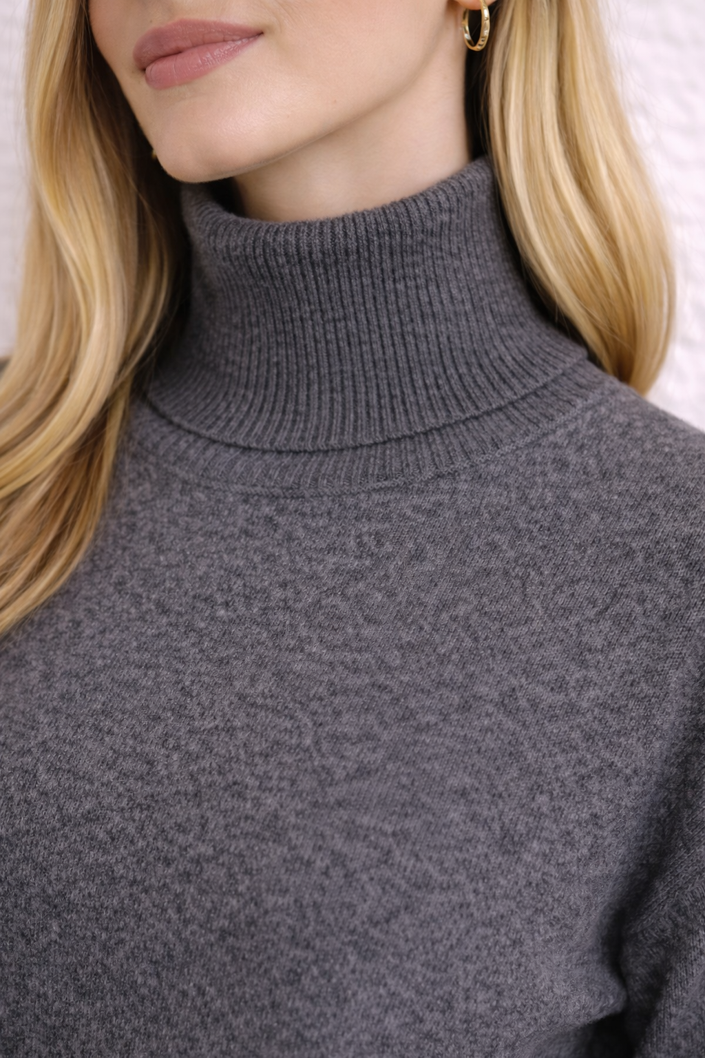 Kadın Balıkçı Yaka Oversize Triko Kazak