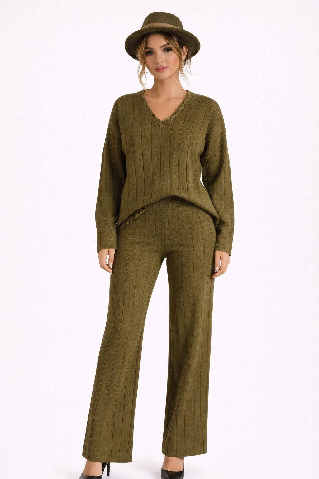 Gömlek Yaka Basic Triko Takım