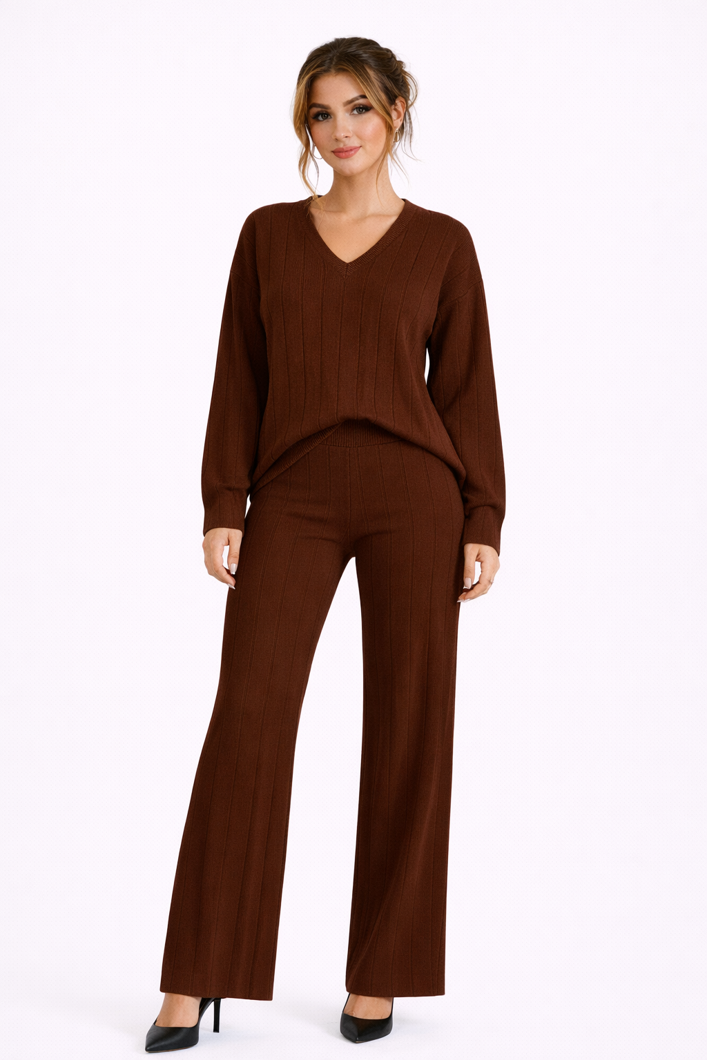 Gömlek Yaka Basic Triko Takım