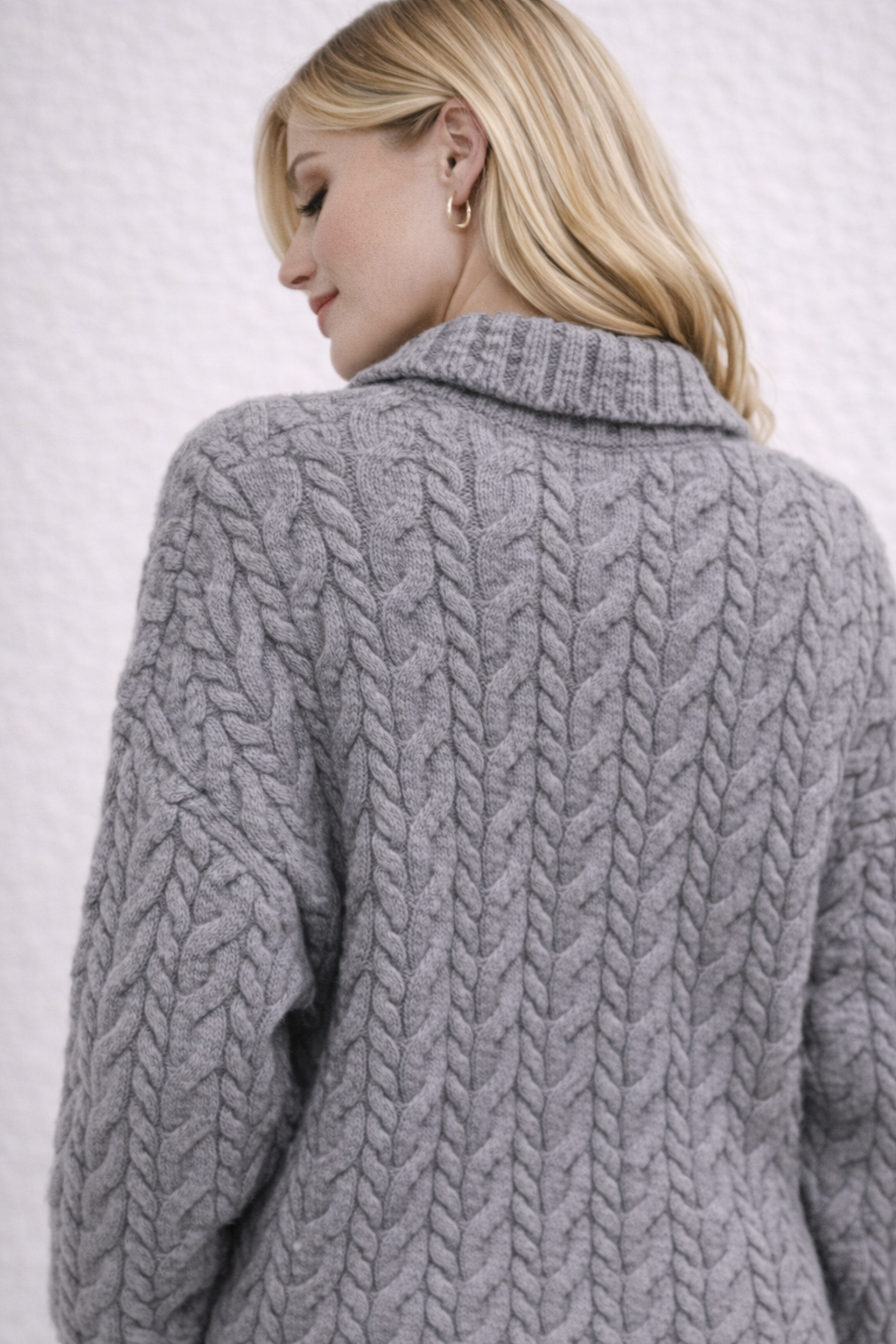 Örgü Yarım Fermuar Triko Kazak