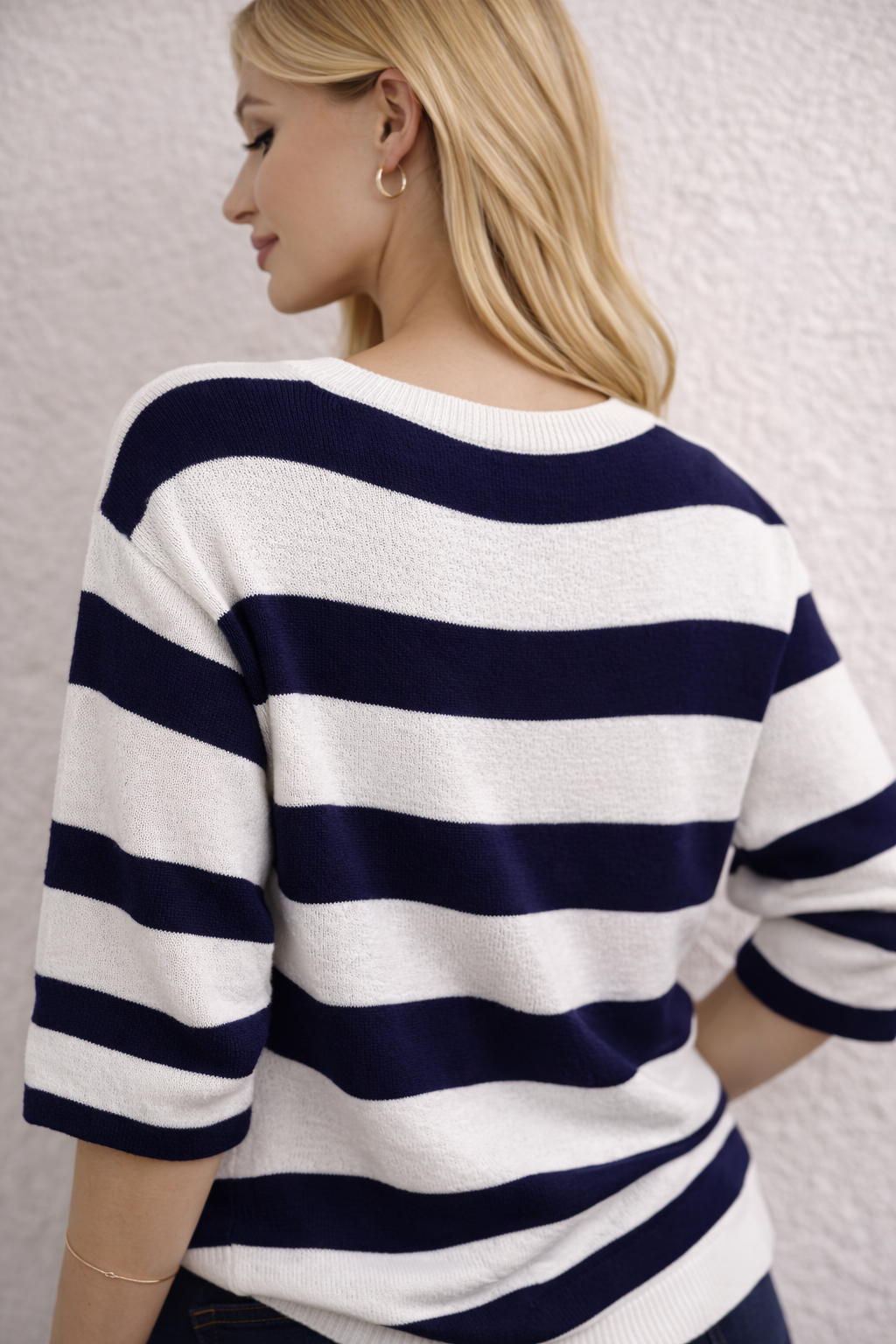 Moonli Marin Çizgili Triko