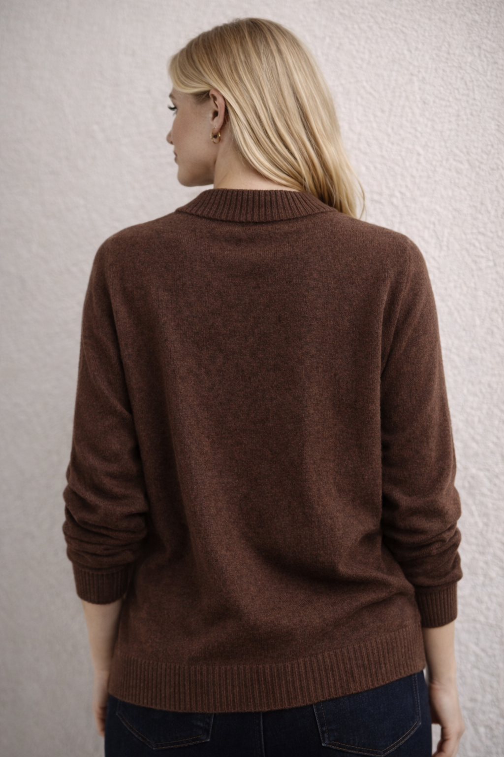 El İşlemeli Bisiklet Yaka Çiçek Nakışlı Triko Kazak